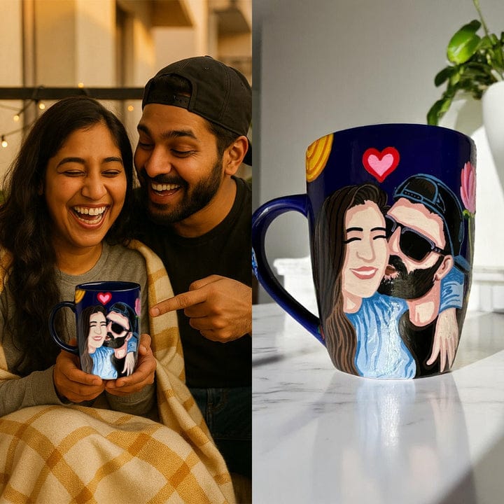 Photo Personalized Hand-Painted Pop Art Illustrated Caricature Mug | 300 ML