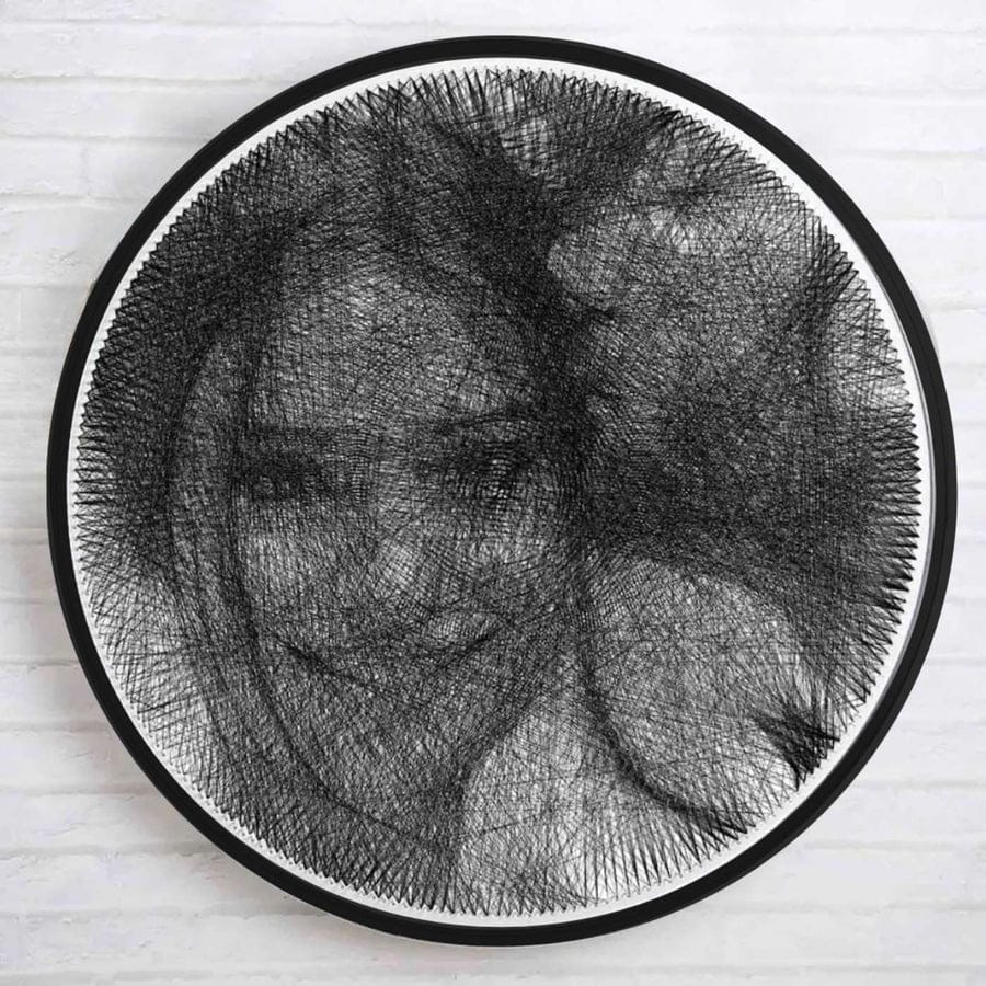 Photo Personalized String Art Threads Of Identity MDF Wood Portrait For Couples