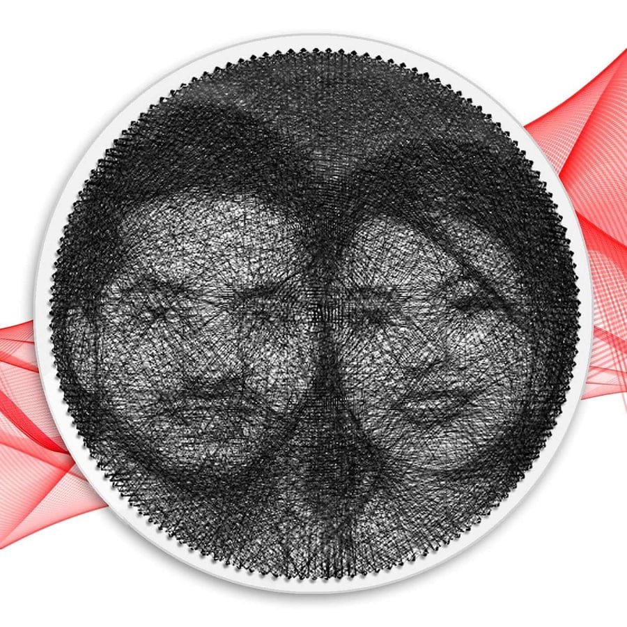 Photo Personalized String Art Threads Of Identity MDF Wood Portrait For Couples