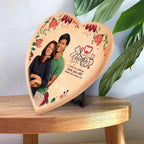Heart shape wooden printed frame