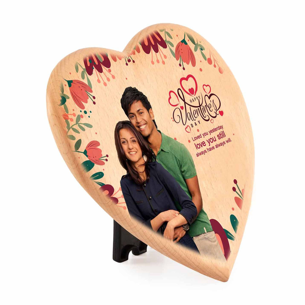 Heart shape wooden printed frame