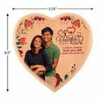 Heart shape wooden printed frame